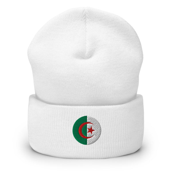 Bonnet Premium Algérie brodé Unisexe – Chaud & Confortable blanc