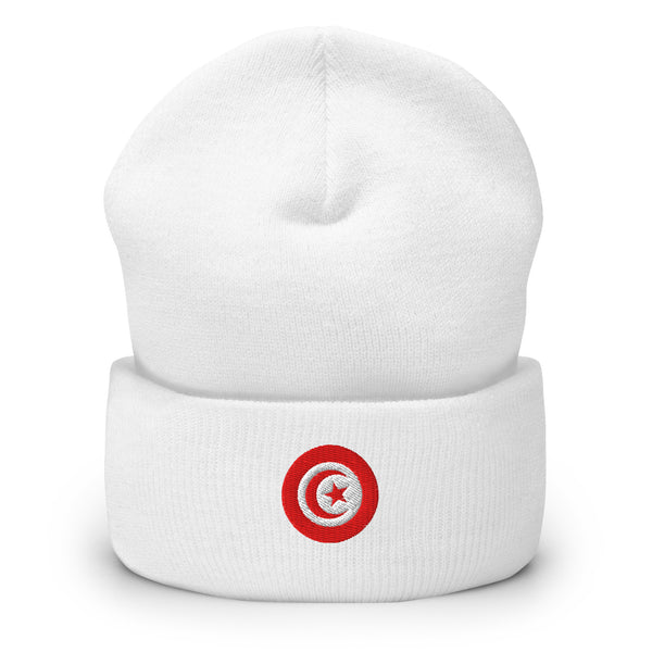 Bonnet Premium Tunisie brodé Unisexe – Chaud & Confortable blanc