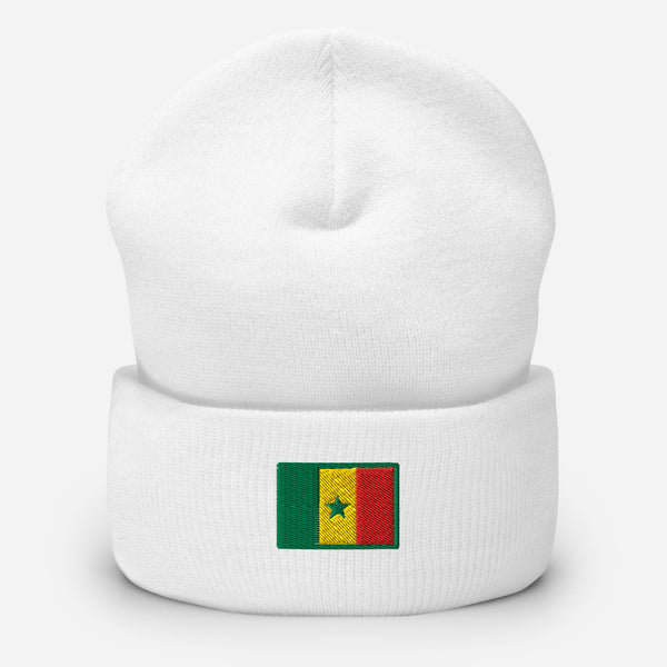 Bonnet signature Senegal brodé blanc