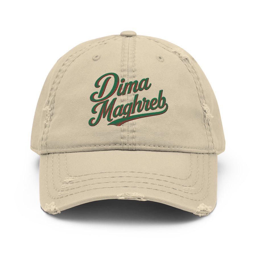 Casquette unisex signature Dima Maghreb Brodé effet Usé — Product mockup