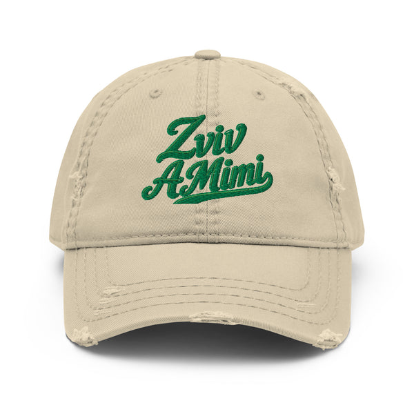 Casquette signature ZVIV A MIMI Brodé effet Usé blanc