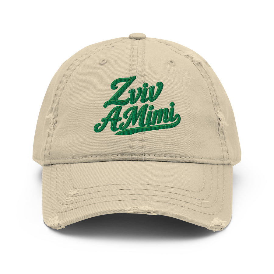 ZVIV A MIMI Signature Embroidered Distressed Cap — Product mockup