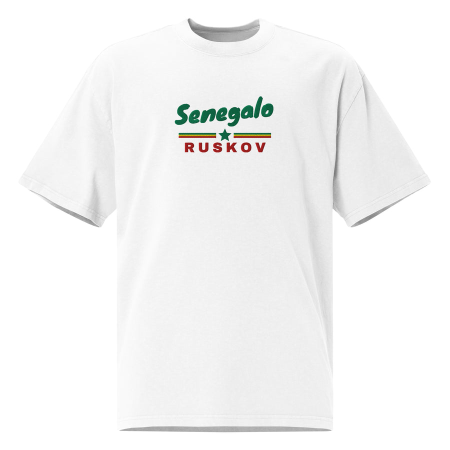 T-shirt oversize signature Senegalo RUSKOV — Product mockup