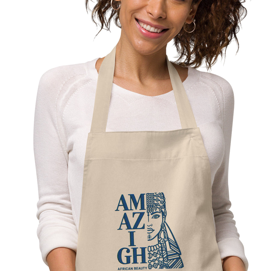 Signature AFRICAN AMAZIGH BEAUTY Embroidered Organic Cotton Apron — Product mockup