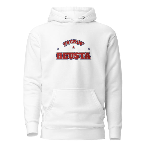 Sweat à Capuche signature Reusta brodé blanc
