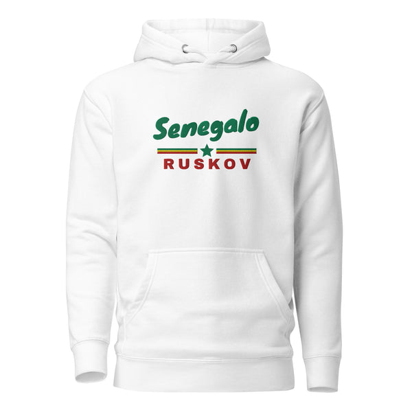 Sweat à Capuche signature Sénégalo RUSKOV brodé blanc