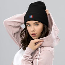 Bonnet Premium France brodé Unisexe – Chaud & Confortable noir — vue de face