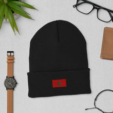 Bonnet Premium Maroc brodé Unisexe – Chaud & Confortable noir — vue de face