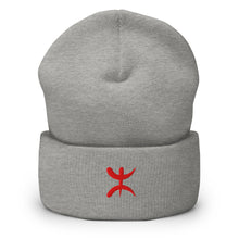 Bonnet Premium Berbère brodé Unisexe – Chaud & Confortable gris chiné — vue de face