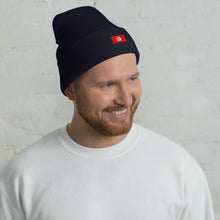 Bonnet Premium Tunisie brodé Unisexe – Chaud & Confortable bleu marine — vue de face