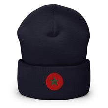 Unisex Premium Embroidered Morocco Beanie – Warm & Comfortable bleu marine — vue de face