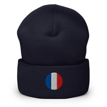 Unisex Premium Embroidered France Beanie – Warm & Comfortable bleu marine — vue de face