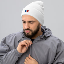 Bonnet Premium France brodé Unisexe – Chaud & Confortable blanc — vue de face