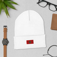 Bonnet Premium Maroc brodé Unisexe – Chaud & Confortable blanc — vue de face