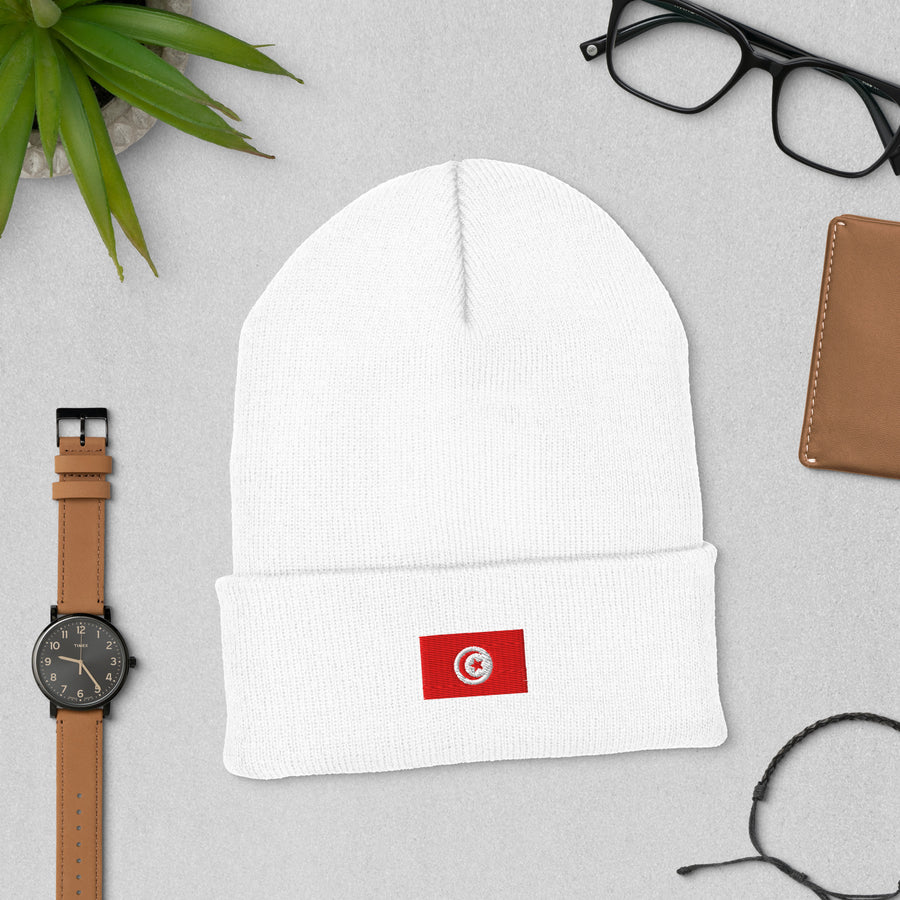 Bonnet Premium Tunisie brodé Unisexe – Chaud & Confortable — Product mockup