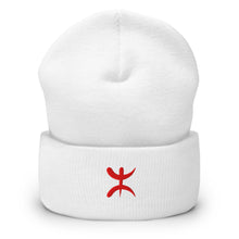Bonnet Premium Berbère brodé Unisexe – Chaud & Confortable blanc — vue de face