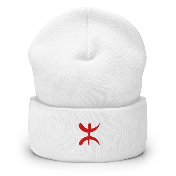 Bonnet Premium Berbère brodé Unisexe – Chaud & Confortable blanc