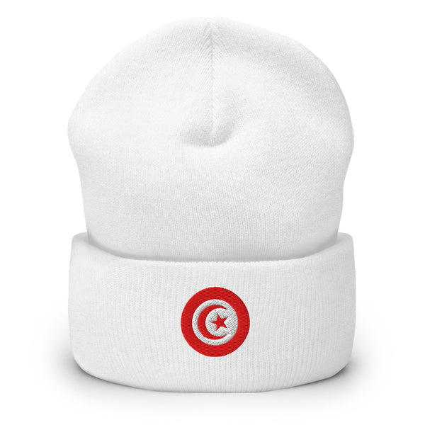 Unisex Embroidered Premium Tunisia Beanie – Warm & Comfortable blanc