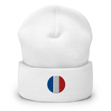 Unisex Premium Embroidered France Beanie – Warm & Comfortable blanc — vue de face
