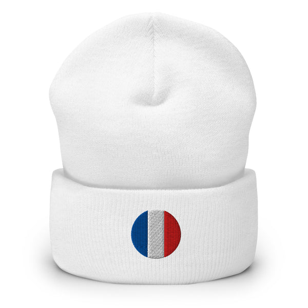 Bonnet Premium France brodé Unisexe – Chaud & Confortable blanc