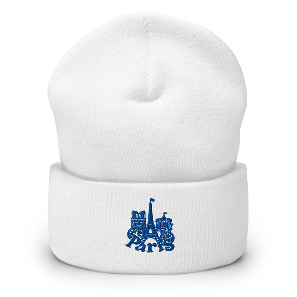 Bonnet Premium France brodé Unisexe – Chaud & Confortable blanc