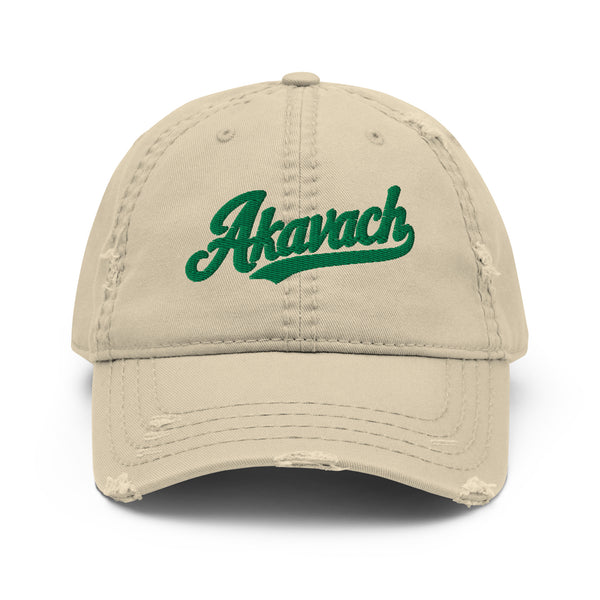 Casquette signature AKAVACH Brodé effet Usé blanc