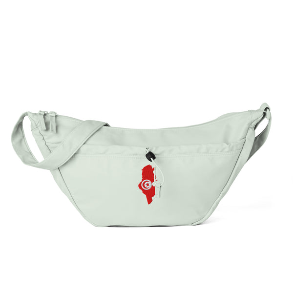 Sac à bandoulière quotidien Tunisie brodé blanc