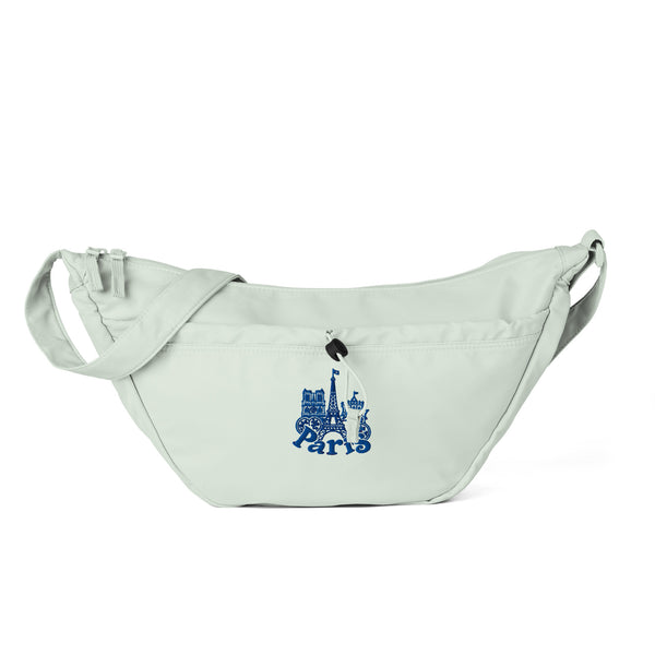 Sac à bandoulière quotidien PARIS brodé blanc
