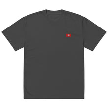 Oversized t-shirt premium Tunisie brodé unisexe – Coton noir — vue de face