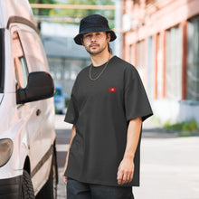 Oversized t-shirt premium Tunisie brodé unisexe – Coton noir — vue de face