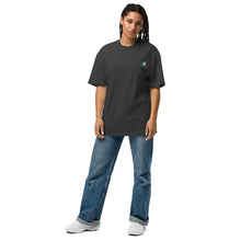 Oversized t-shirt premium Algérie brodé unisexe – Coton noir — vue de face