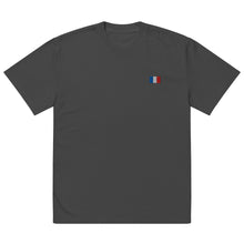Oversized t-shirt premium France brodé unisexe – Coton noir — vue de face