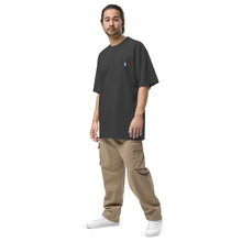Oversized t-shirt premium France brodé unisexe – Coton noir — vue avant gauche