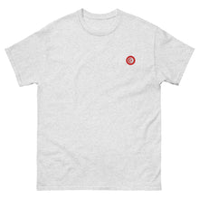 T-shirt classique unisexe drapeau brodé Tunisie – Rond gris cendré — vue de face