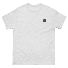 T-shirt classique unisexe drapeau brodé Maroc – Rond gris cendré — vue de face