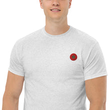 T-shirt classique unisexe drapeau brodé Maroc – Rond gris cendré
