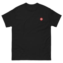 T-shirt classique unisexe drapeau brodé Tunisie – Rond noir — vue de face