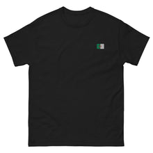 T-shirt classique unisexe drapeau brodé Algérie – Rectangulaire noir — vue de face