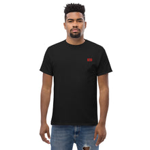 T-shirt classique unisexe drapeau brodé Maroc – Rectangulaire noir — vue de face
