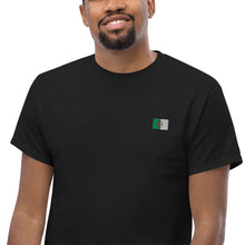 T-shirt classique unisexe drapeau brodé Algérie – Rectangulaire noir