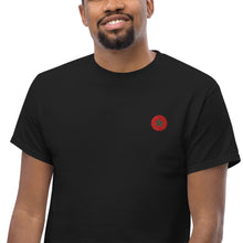T-shirt classique unisexe drapeau brodé Maroc – Rond noir