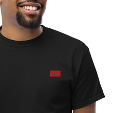 T-shirt classique unisexe drapeau brodé Maroc – Rectangulaire noir