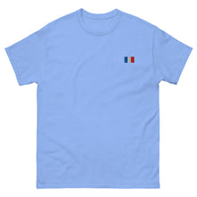 T-shirt classique unisexe drapeau brodé France – Rectangulaire — vue de face