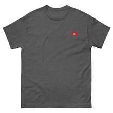 T-shirt classique unisexe drapeau brodé Tunisie – Rectangulaire gris chiné foncé — vue de face