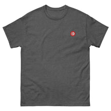 T-shirt classique unisexe drapeau brodé Tunisie – Rond gris chiné foncé — vue de face