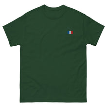 T-shirt classique unisexe drapeau brodé France – Rectangulaire — vue de face