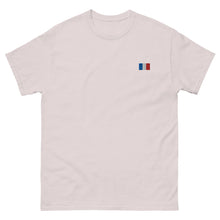T-shirt classique unisexe drapeau brodé France – Rectangulaire — vue de face
