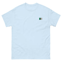 T-shirt classique unisexe drapeau brodé Algérie – Rectangulaire bleu clair — vue de face