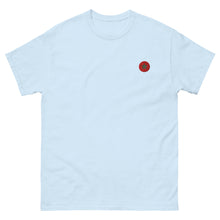 T-shirt classique unisexe drapeau brodé Maroc – Rond bleu clair — vue de face