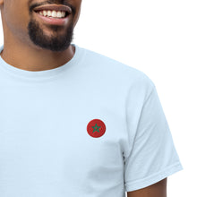 T-shirt classique unisexe drapeau brodé Maroc – Rond bleu clair